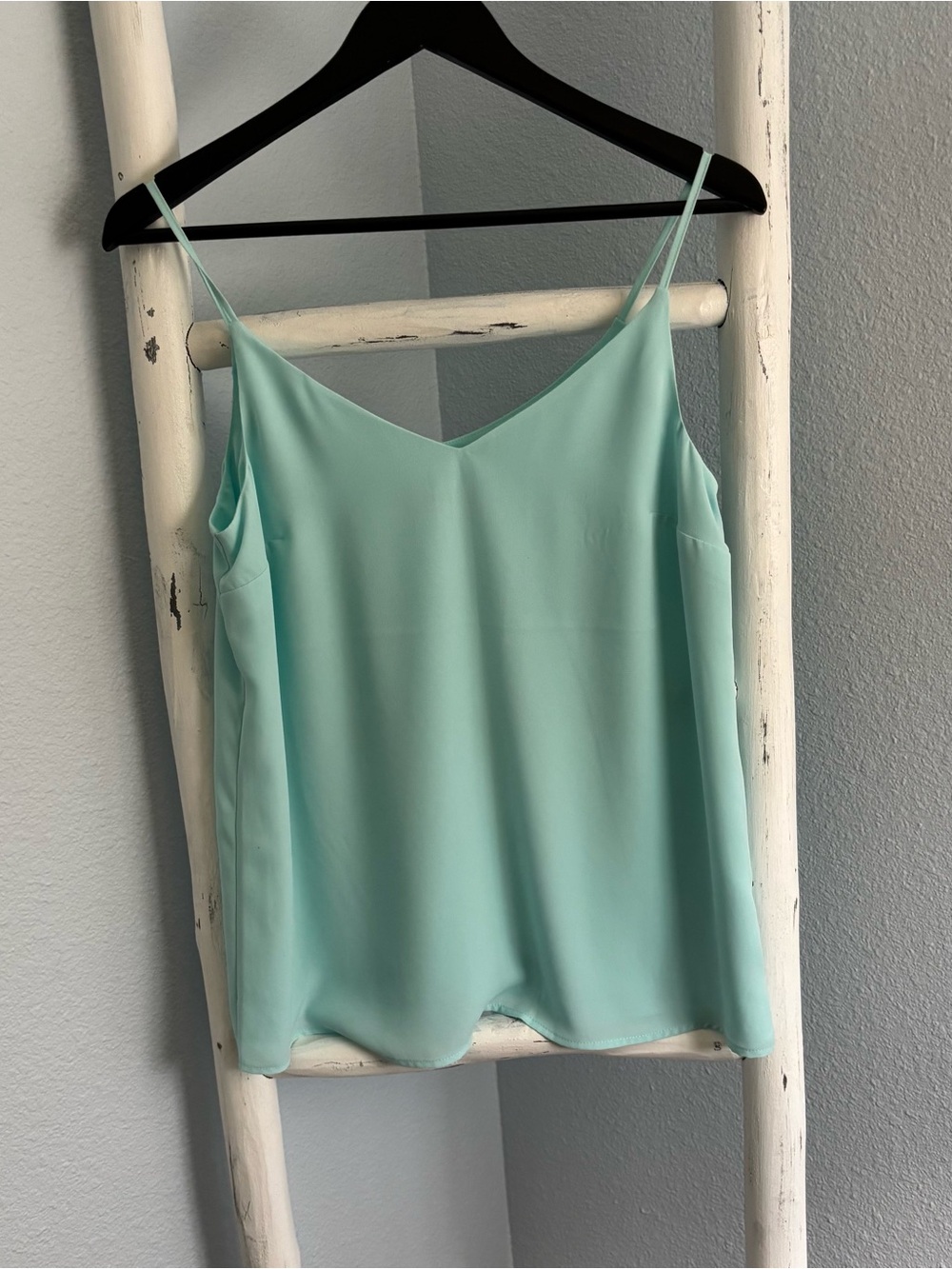 EUC Oasis Turquoise V-Neck Lined Chiffon Camisole Top US 6 UK 10